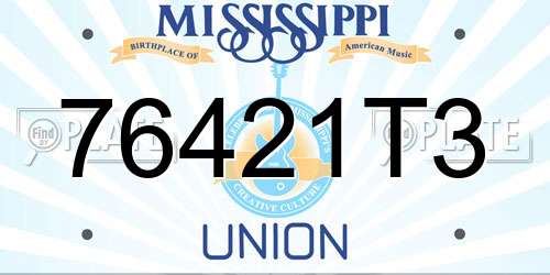 76421T3 Mississippi License Plate