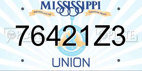 76421Z3 Mississippi License Plate