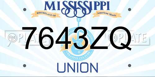 7643ZQ Mississippi License Plate