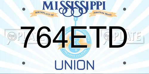764ETD Mississippi License Plate