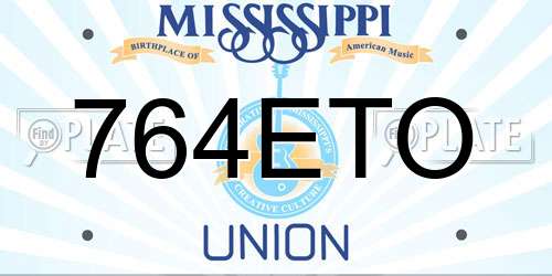 764ETO Mississippi License Plate