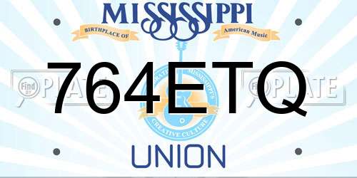 764ETQ Mississippi License Plate