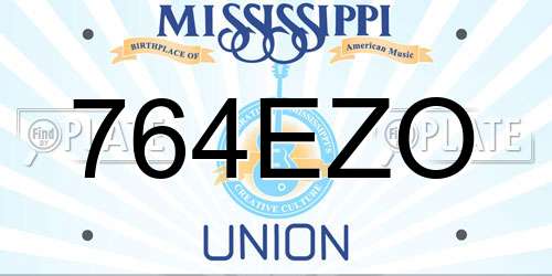 764EZO Mississippi License Plate
