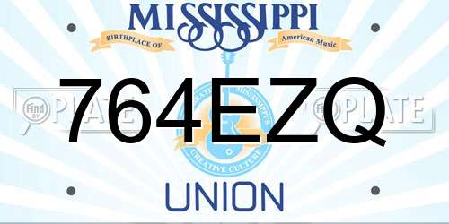 764EZQ Mississippi License Plate
