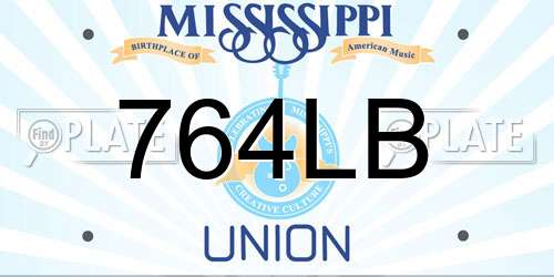764LB Mississippi License Plate