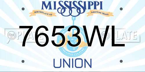 7653WL Mississippi License Plate