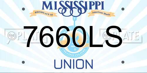 7660LS Mississippi License Plate