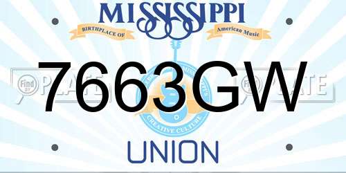 7663GW Mississippi License Plate