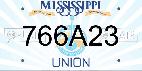 766A23 Mississippi License Plate