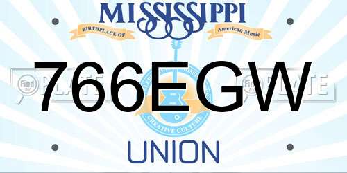 766EGW Mississippi License Plate