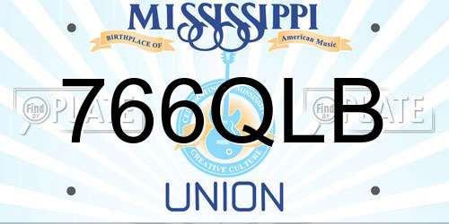 766QLB Mississippi License Plate