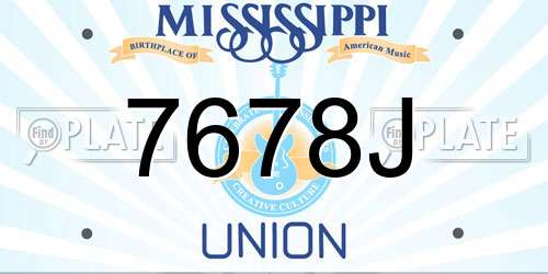 7678J Mississippi License Plate