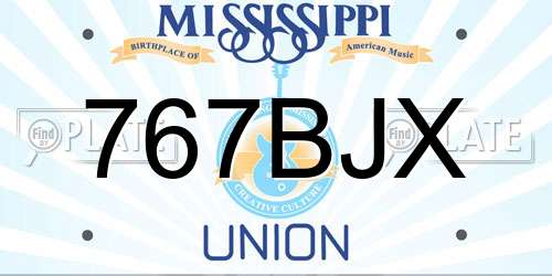 767BJX Mississippi License Plate