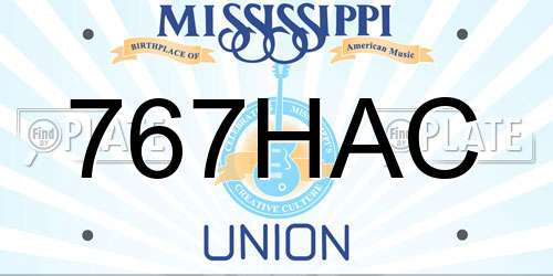 767HAC Mississippi License Plate