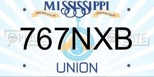 767NXB Mississippi License Plate