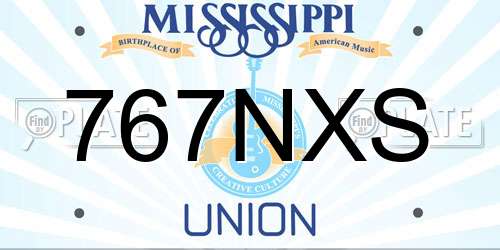 767NXS Mississippi License Plate