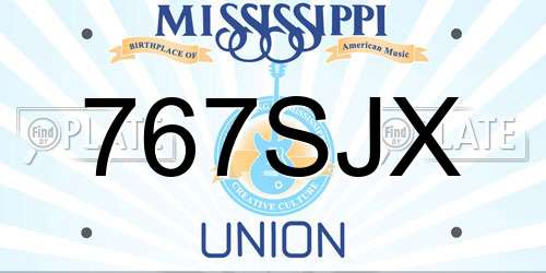 767SJX Mississippi License Plate