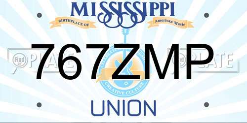 767ZMP Mississippi License Plate