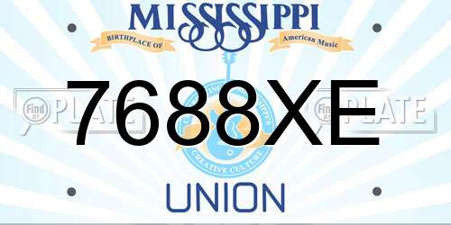 7688XE Mississippi License Plate