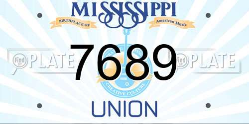 7689 Mississippi License Plate