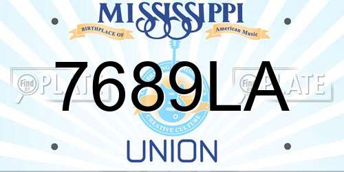 7689LA Mississippi License Plate