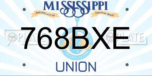 768BXE Mississippi License Plate