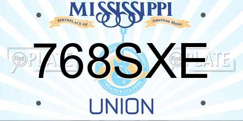 768SXE Mississippi License Plate