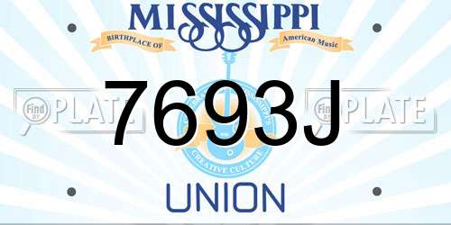 7693J Mississippi License Plate