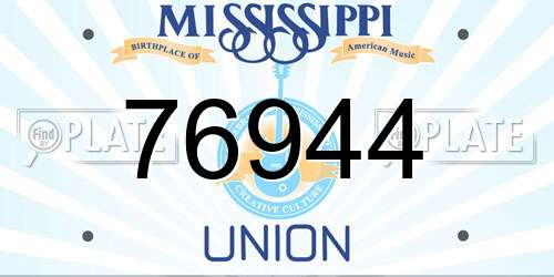 76944 Mississippi License Plate