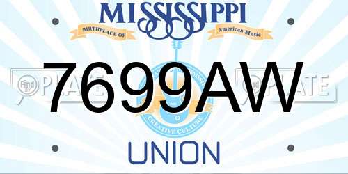 7699AW Mississippi License Plate
