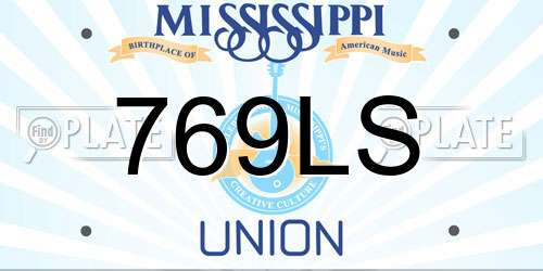 769LS Mississippi License Plate