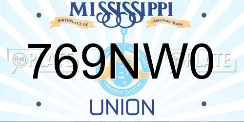 769NW0 Mississippi License Plate