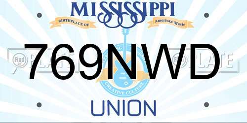 769NWD Mississippi License Plate