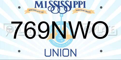 769NWO Mississippi License Plate