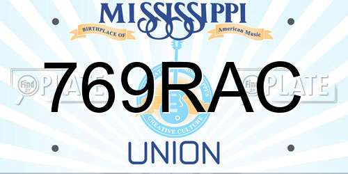 769RAC Mississippi License Plate