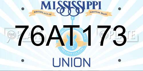 76AT173 Mississippi License Plate