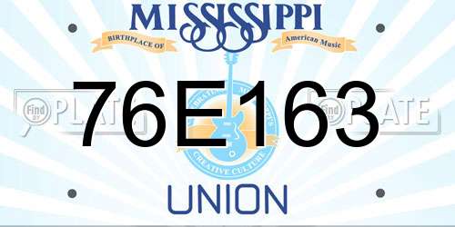 76E163 Mississippi License Plate