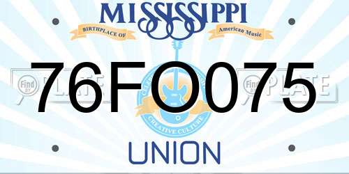 76FO075 Mississippi License Plate