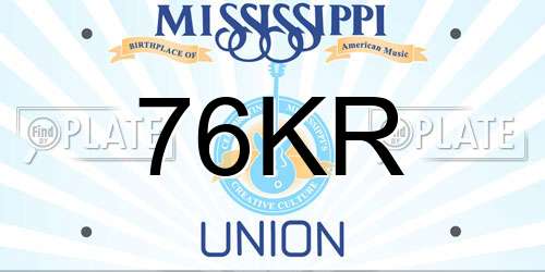 76KR Mississippi License Plate