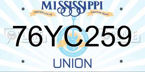 76YC259 Mississippi License Plate