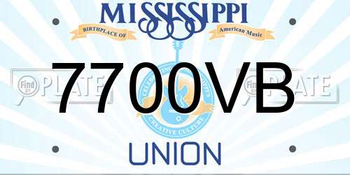7700VB Mississippi License Plate