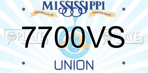 7700VS Mississippi License Plate
