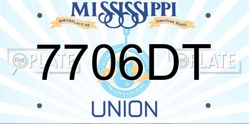 7706DT Mississippi License Plate