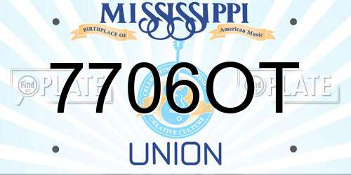 7706OT Mississippi License Plate