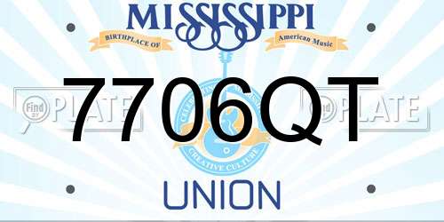 7706QT Mississippi License Plate