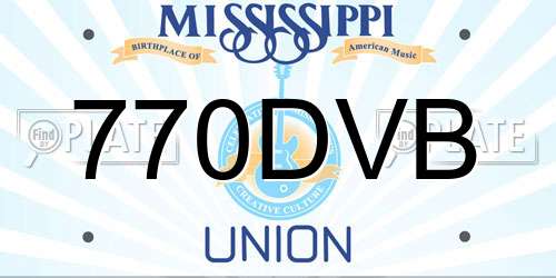 770DVB Mississippi License Plate