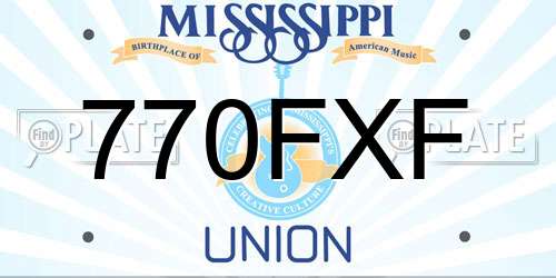 770FXF Mississippi License Plate