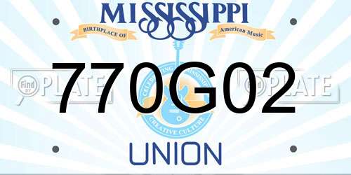 770G02 Mississippi License Plate