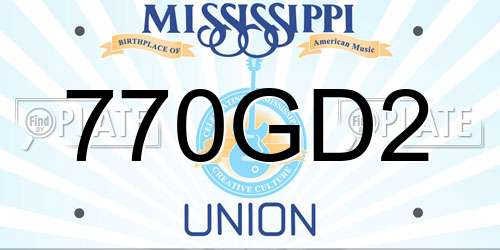 770GD2 Mississippi License Plate