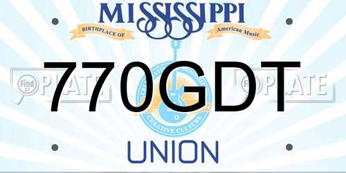 770GDT Mississippi License Plate